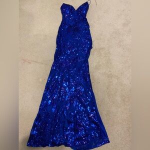 Dazzling Sapphire Sequin Prom Dress